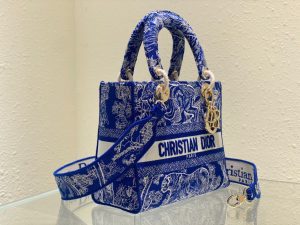 christian dior medium lady dlite bag blue for women womens handbags 24cm95in cd m0565oroc m808 9988