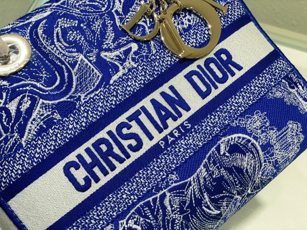 9 christian dior medium lady dlite bag energy blue for women womens handbags 24cm95in cd m0565Square m808 9988