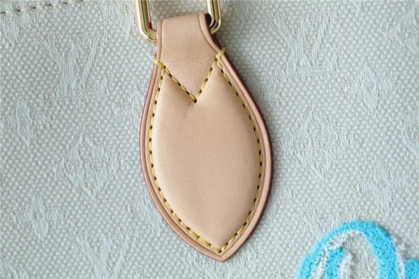 2 louis vuitton onthego gm monogram giant and raffia white pink for women womens handbags shoulder and crossbody bags 41cm161in lv 9988