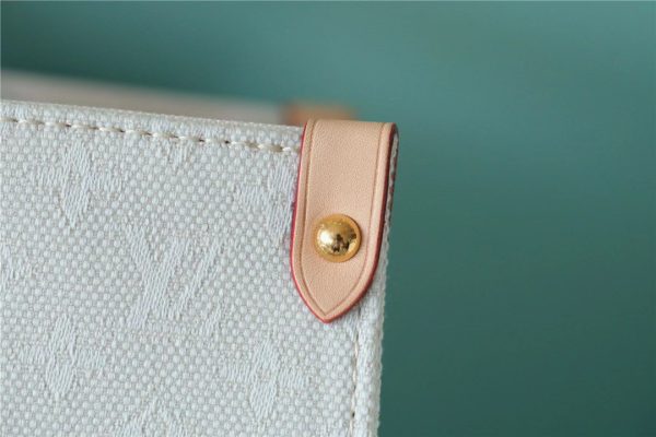 7 louis vuitton onthego gm monogram giant and raffia white pink for women womens handbags shoulder and crossbody bags 41cm161in lv 9988