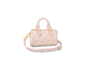 4 louis vuitton nano speedy monogram empreinte pink for women womens handbags shoulder and crossbody bags 16cm63in lv m81508 9988