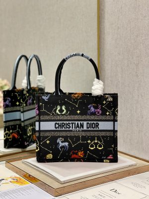 christian dior small dior book tote black for women womens handbags 265cm105in cd 9988