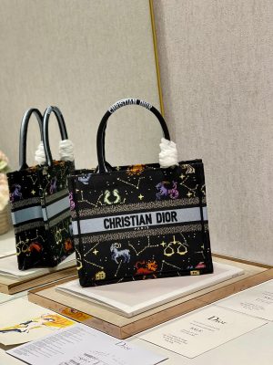 1 christian dior small dior book tote black for women womens handbags 265cm105in cd 9988