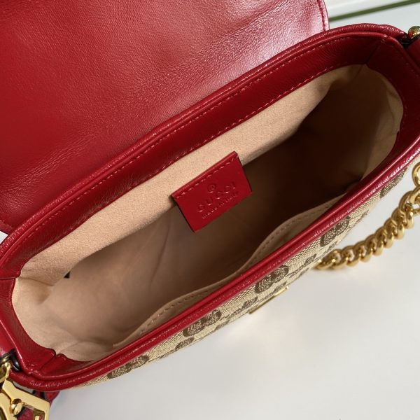 5 gucci ladies gg canvas marmont mini top handle bag beige and red gg canvas for women 83in21cm gg 583571 hvkeg 8561 9988