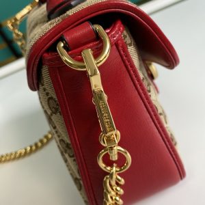 6 gucci ladies gg canvas marmont mini top handle bag beige and red gg canvas for women 83in21cm gg 583571 hvkeg 8561 9988