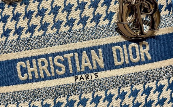 6 christian dior lady dlite ziczac blue for women womens handbags 94in24cm cd 9988