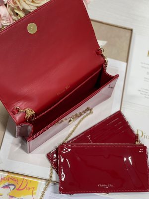 christian dior lady dior pouch red for women womens handbags 85in215cm cd s0204ovrb m323 9988