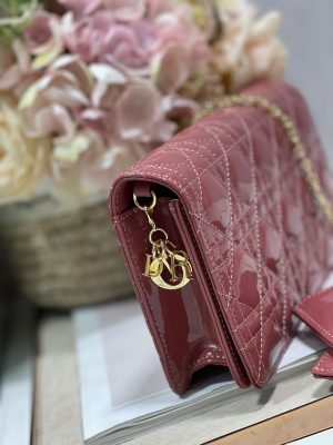 christian dior lady dior pouch crimson for women womens handbags 85in215cm cd 9988