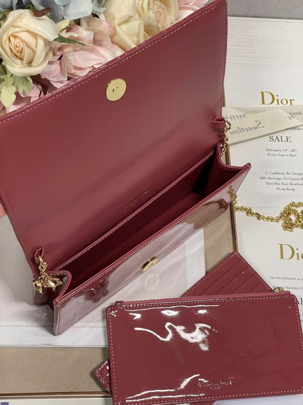 5 christian dior lady dior pouch crimson for women womens handbags 85in215cm cd 9988