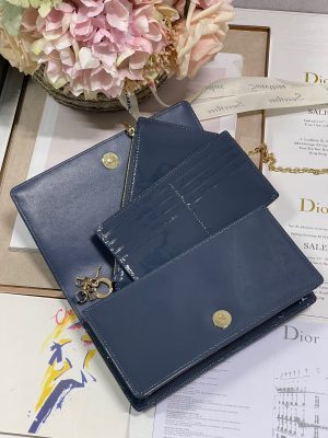 christian dior lady dior pouch midnight blue for women womens handbags 85in215cm cd 9988