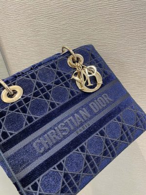 christian dior small lady dlite blue bag for women 95in24cm cd 9988