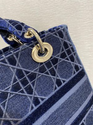 3-Christian Dior Small Lady Dlite Blue Bag For Women 9.5In24cm Cd   9988