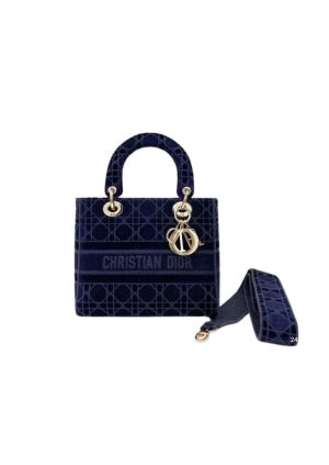 4-Christian Dior Small Lady Dlite Blue Bag For Women 9.5In24cm Cd   9988
