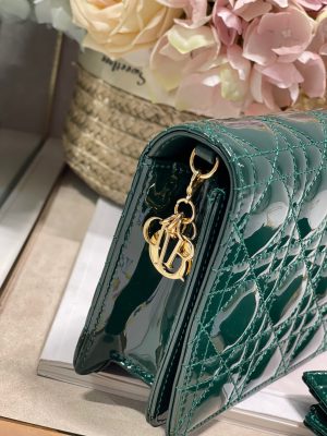 christian dior lady dior pouch green for women womens handbags 85in215cm cd 9988