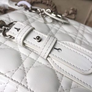 christian dior small lady dior bag white silver hardware for women 20cm8in cd m0538bcal m030 9988