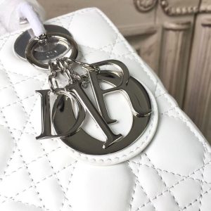 8 christian dior small lady dior bag white silver hardware for women 20cm8in cd m0538bcal m030 9988