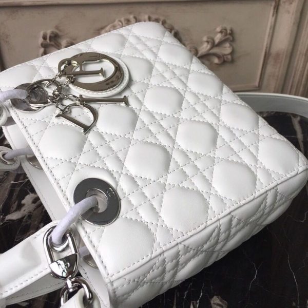 14 christian dior small lady dior bag white silver hardware for women 20cm8in cd m0538bcal m030 9988