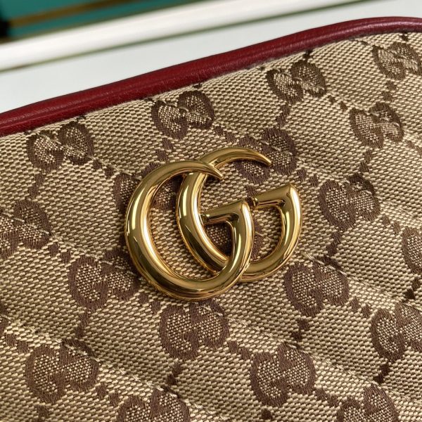 2 gucci marmont small shouder bag beigeebony diagonal matelass original gg canvas for women 7in18cm gg 9988