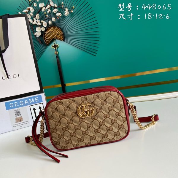 4 gucci marmont small shouder bag beigeebony diagonal matelass original gg canvas for women 7in18cm gg 9988