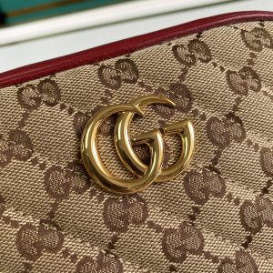 9 gucci marmont small shouder bag beigeebony diagonal matelass original gg canvas for women 7in18cm gg 9988