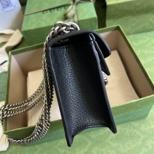 3-Gucci Dionysus Small Gg Shoulder Bag Black And Ivory Gg Denim Jacquard For Women 10In25cm 499623 Un3bn 1274   9988