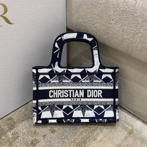 christian dior mini book tote Jeans bag in dior toile embroidery dior Jeans bag bluewhite for women womens handbags 225cm cd 9988
