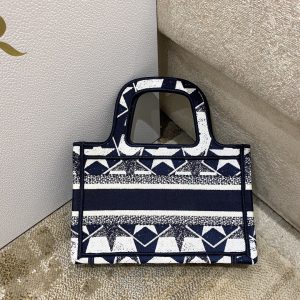 1 christian dior mini book tote bag in dior toile embroidery dior bag bluewhite for women womens handbags 225cm cd 9988