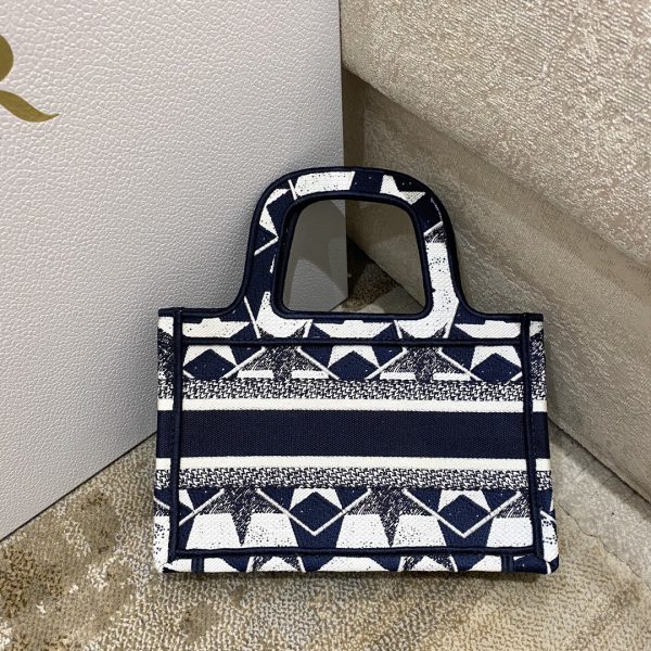 7 christian dior mini book tote bag in dior toile embroidery dior bag bluewhite for women womens handbags 225cm cd 9988