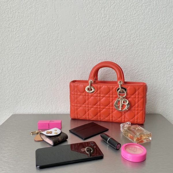3 christian dior lady djoy bag orange for women womens handbags 26cm cd 9988