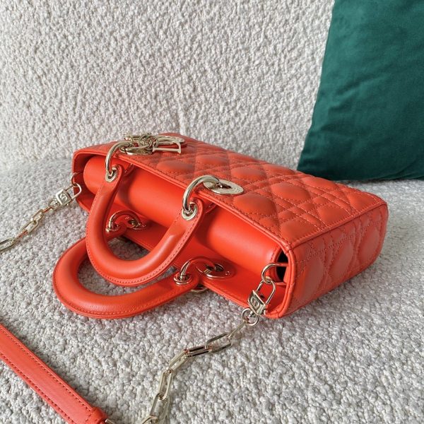 5 christian dior lady djoy Jeans bag orange for women womens handbags 26cm cd 9988