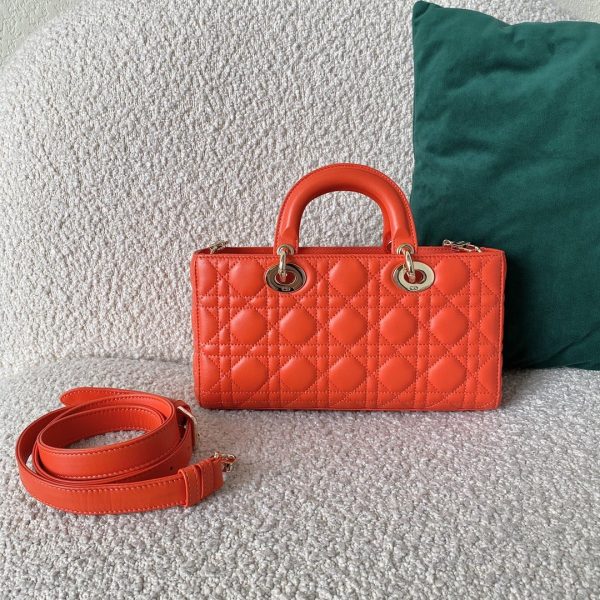 7 christian dior lady djoy Jeans bag orange for women womens handbags 26cm cd 9988