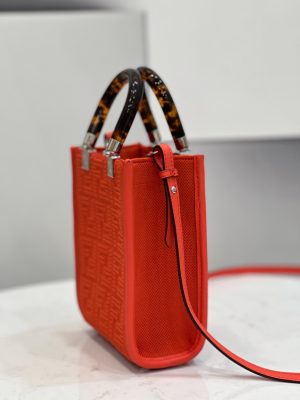 1 fendi mini sunshine shopper red for women womens handbags shoulder and crossbody bags 71in18cm ff 8bs051 9988