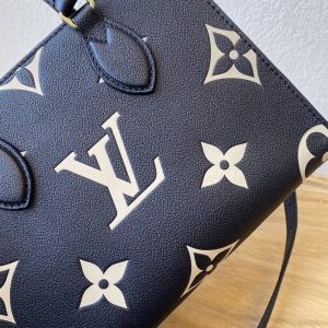 2-Louis Vuitton On The Go Pm Bag Monogram Empreinte 9.8In25cm Blackbeige Lv M45659   9988
