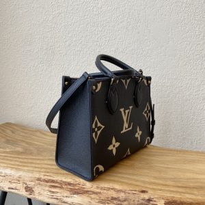 3-Louis Vuitton On The Go Pm Bag Monogram Empreinte 9.8In25cm Blackbeige Lv M45659   9988