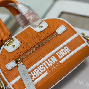 1 christian dior mini vibe zip bowling bag orange for women womens handbags bowling bags 17cm cd 9988