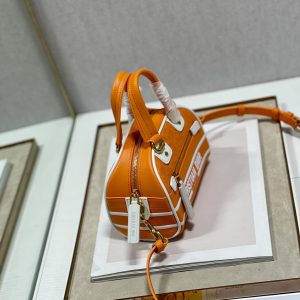 5 christian dior mini vibe zip bowling bag orange for women womens handbags bowling bags 17cm cd 9988