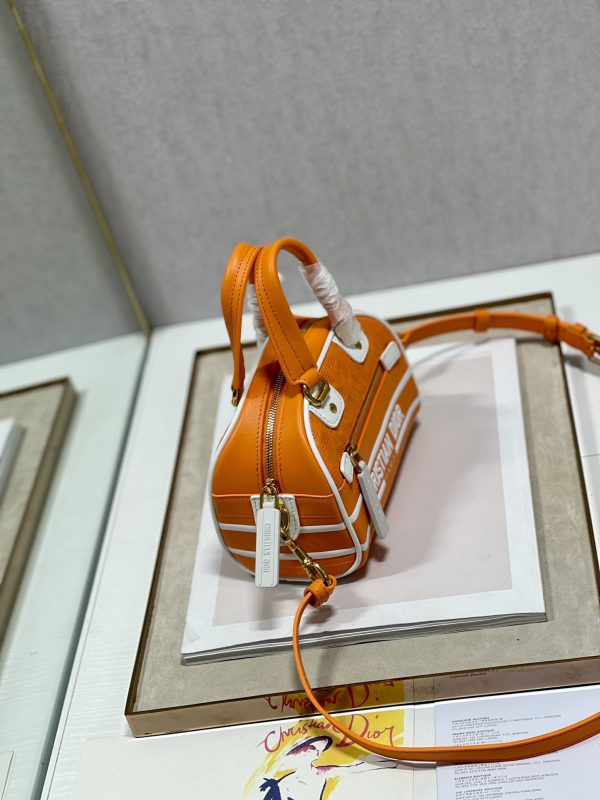 5 christian dior mini vibe zip bowling bag orange for women womens handbags bowling bags 17cm cd 9988