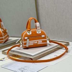 13 christian dior mini vibe zip bowling bag orange for women womens handbags bowling bags 17cm cd 9988