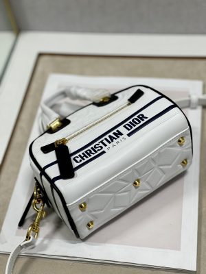 christian dior mini vibe zip bowling bag white for women womens handbags bowling bags 17cm cd 9988