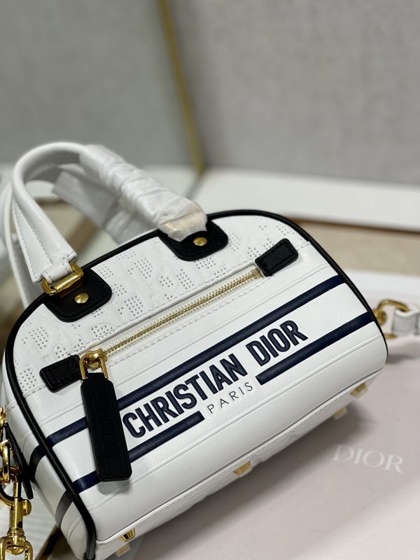 12 christian dior mini vibe zip bowling bag white for women womens handbags Hourglass bowling bags Hourglass 17cm cd 9988