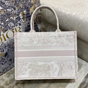 6 christian dior medium dior book tote feather-embellished pink toile de jouy reverse embroidery light pink for women womens handbags 36cm cd 9988