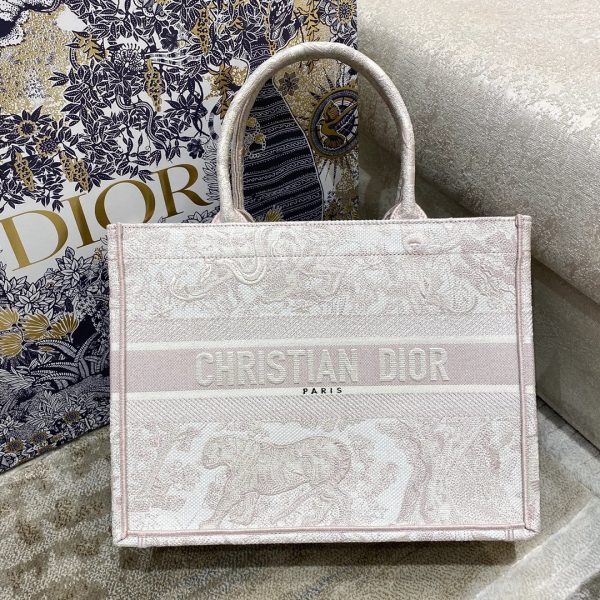 10 christian dior medium dior book tote pink toile de jouy reverse embroidery light pink for women womens handbags 36cm cd 9988