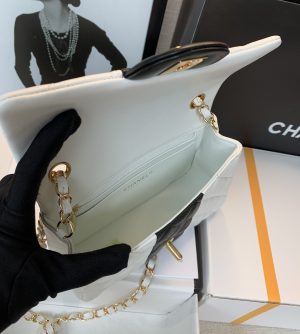 11 chanel mini flap bag white for women 78in20cm 9988