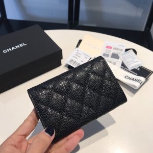 5 chanel Jennifer classic card holder silver hardware black for women womens wallet 45in115cm 9988