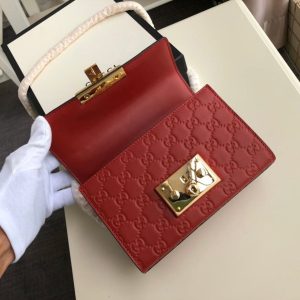 1-Gucci Padlock Small Gucci Signature Shoulder Bag Red Guccissima For Women 7.9In20cm Gg 409487   9988