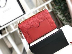 3-Gucci Padlock Small Gucci Signature Shoulder Bag Red Guccissima For Women 7.9In20cm Gg 409487   9988