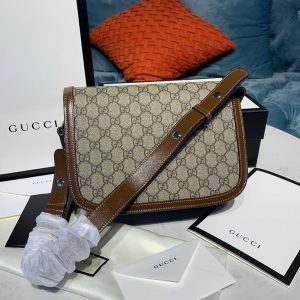 gucci horsebit 1955 shoulder bag beigeebony gg supreme canvas with brown for women 98in25cm gg 602204 92tcg 8563 9988