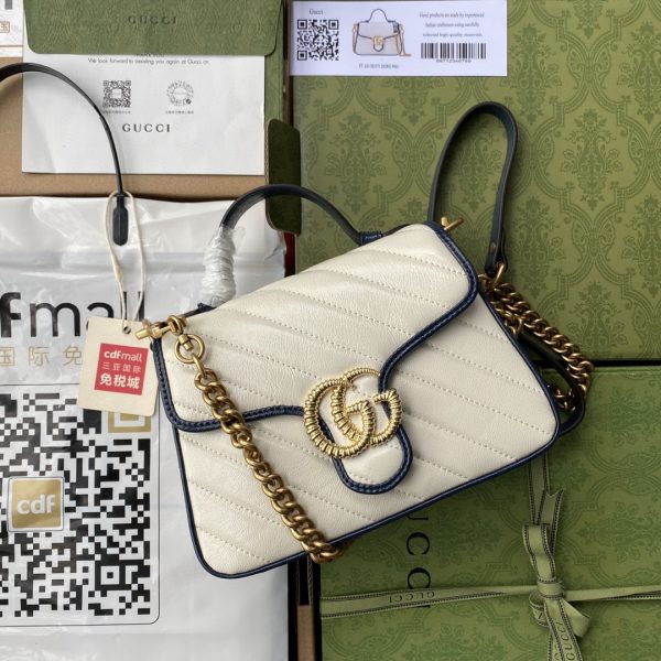 Slocog Shop Gucci Gg Marmont Mini Top Handle Bag White For Women