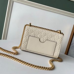 6 gucci gg embossed padlock shoulder bag white milky for women 8in20cm 9988