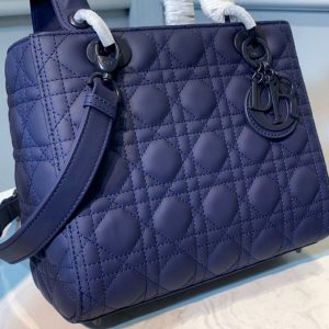 1-Christian Dior Medium Ultramatte Lady Dior Bag Blue For Women 9.5In24cm Cd M0565iloi_M85b   9988
